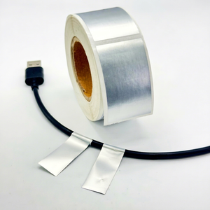 Hot Sale Matt Silver Waterproof Vinyl Self-adhesive Custom Shape Lamp <b>Sticker</b> <b>Metal</b> Logo Label for Candle Craft Photo Frame - Product Image 1