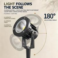 7W COB LED Außen-Landschaftsstrahler IP65 Aluminium Garten-Pfahlleuchte AC85-265V für Rasen-, Hof- und Terrassenbeleuchtung