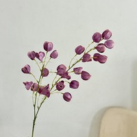Ornement suspendu en faux physalis, fruits artificiels en soie, matériau écologique pour mariage, salle de fête, décoration commerciale, ameublement doux, décoration intérieure