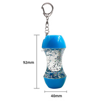 Porte-clés minuteur à bulles liquides en acrylique |   Jouet sensoriel anti-stress avec perles flottantes colorées en forme d'heure de nuit