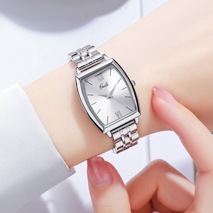 นาฬิกาควอตซ์สแตนเลสทรงกระบอกสไตล์วินเทจเรียบง่ายสำหรับผู้หญิง - Product Image 6
