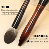 Ensemble de 24 pinceaux de maquillage professionnels vegan de luxe en bois noir pour femmes, avec logo personnalisé, vente en gros, pour artistes