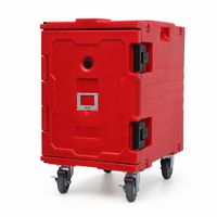 Conteneur de transport alimentaire commercial, porte-bacs isotherme en LLDPE avec loquets sécurisés pour barquettes GN et service de banquet