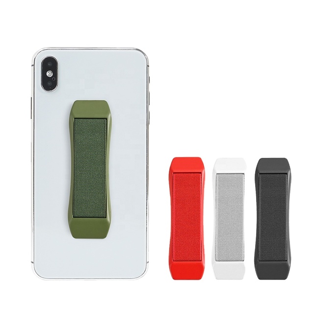 Universal Mobile Phone Fabric Finger Sticky Strap With 3M Glue and Soft Elastic Belt Sticking on the Back of Cell Phone