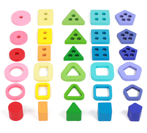 Giocattoli in legno blocchi arcobaleno in legno 3D Fishing Block Fishing Toy Set Montessori riconoscimento colore <span class=keywords><strong>Play</strong></span> - Product Image 3