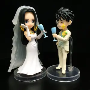 Gaun pernikahan satu potong Jepang Ratu putih Luffy dekorasi adegan pernikahan Anime pvc figur Aksi