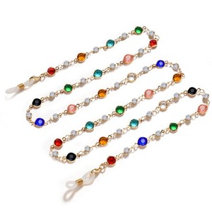 Chaîne de <span class=keywords><strong>lunettes</strong></span> colorée en perles et strass métalliques, <span class=keywords><strong>cordon</strong></span> <span class=keywords><strong>pour</strong></span> <span class=keywords><strong>lunettes</strong></span> de soleil, collier de perles de cristal <span class=keywords><strong>pour</strong></span> femmes, <span class=keywords><strong>cordon</strong></span> de masque facial - Product Image 6