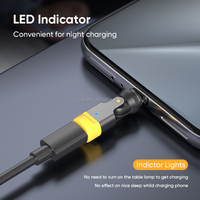 Adaptateur de convertisseur de prise de charge de téléphone |   Adaptateur magnétique de rotation à 360° et de flexion à 180° pour téléphone, mode paysage, adaptateur de câble de type C