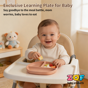 Assiette Bébé Premium à 3 Compartiments en Silicone avec Ventouse, Compatible Micro-ondes, Prix <span class=keywords><strong>de</strong></span> Gros Usine - Product Image 1