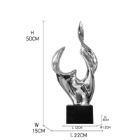 Sculpture en résine abstraite transparente peinte à la main, décoration d'art populaire, cadeau d'affaires, artisanat en résine