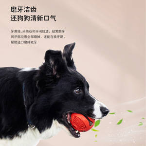 Rubber Four-Hole Food Dispensing Ball For Dogs <b>Bite</b> Resistant Chew Toy Teeth Cleaning Medium Size - Product Image 3