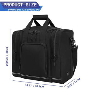Sac de transport pour une seule balle de sport, convient à une seule paire de chaussures de bowling jusqu'à la taille 14 pour homme, sac de bowling avec support rembourré pour la balle - Product Image 2