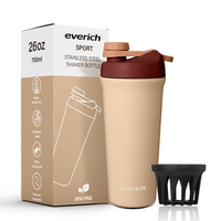 Bouteille isotherme portable en acier inoxydable de 26 oz avec couvercle à fermeture à une pression pour la salle de sport