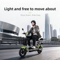Mini Bicicleta Eléctrica de 48V, Scooter Eléctrico Ligero con Cesta, Dos Asientos, Bicicleta Eléctrica Portátil para Adultos, para Desplazamientos Urbanos