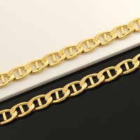 Rantai Jangkar Emas Lapis 14K Anti Kusam 1/20, 5*9.5mm, Perhiasan Permanen Bentuk D Oval Rantai Laut untuk Pembuatan Kalung DIY