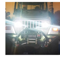 Phares LED ronds JHS Factory Wholesale Halo Angle Eyes DRL 7 pouces 12V 30W pour Jeep Offroad Wrangler Moto