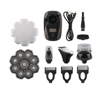 Rasoir électrique rechargeable 9D pour hommes, tondeuse à tête flottante étanche à la charge USB avec 9 couteaux magnétiques, rasoir de coupe de cheveux