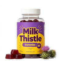 Gummies de Silymarine de Chardon-Marie 2000mg OEM pour la Santé Hépatique avec Artichaut, Pissenlit et Curcuma Curcumine