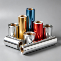 Rouleau de feuille d'aluminium souple enduite 8011 3004 8021 3005 couleur argent, qualité alimentaire, imprimé pour matériau isolant