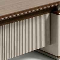 Bureau de direction moderne en forme de L avec design modulaire, montage facile, en bois, pour hôtels et villas