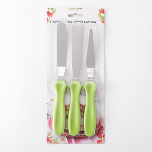 Ensemble <span class=keywords><strong>de</strong></span> 3 spatules à glaçage en acier inoxydable avec manche coloré, outils <span class=keywords><strong>de</strong></span> cuisson, grattoir à crème - Product Image 4