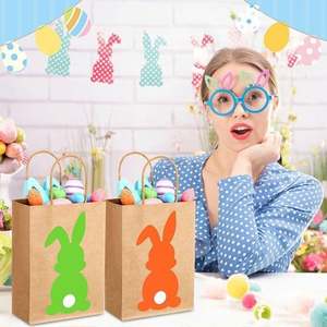 Bolsas de Regalo de Papel Kraft de Pascua con Impresión de Logotipo, Bolsas de Regalo para Dulces y Bocadillos para Promociones Festivas - Product Image 4