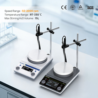 Agitador Magnético Redondo LACHOI MSA-HDE 50-2000 rpm RT-350 ° Controlador LCD RS232 + Programable - para Síntesis Química y Mezcla Farmacéutica