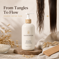 Après-shampoing adoucissant à l'avoine et au riz, marque privée, 500 ml – Formule personnalisée pour des cheveux plus doux et des pointes plus longues, idéal pour les cheveux secs