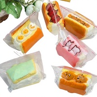 Jouet Squishy Sandwich à Remplissage Crème Fraise Banane, en Silicone Alimentaire à Remontée Lente, Anti-Stress, Anxiété, Fidget Sensoriel
