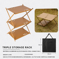 Étagère suspendue pliable à 3 couches pour le camping en plein air, support de rangement en aluminium imperméable multifonctionnel pour l'extérieur
