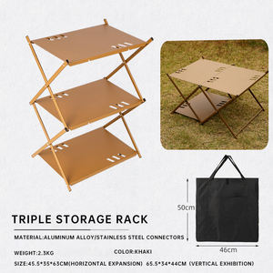 التخييم في الهواء الطلق 3 طبقات طوي للتخزين المحمولة متعددة الوظائف الألومنيوم رف التخزين للماء في الهواء الطلق - Product Image 2