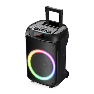 Altavoces de karaoke súper graves inalámbricos con <span class=keywords><strong>Bluetooth</strong></span> con micrófono RGB <span class=keywords><strong>Light</strong></span> active woofer trolley altavoces de fiesta al aire libre - Product Image 2