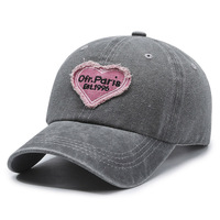 Nouvelle Arrivée Casquette de soleil rétro en denim délavé à visière souple, rose, tendance, facile à assortir, style doux et cool, décontractée, vintage, réglable, classique