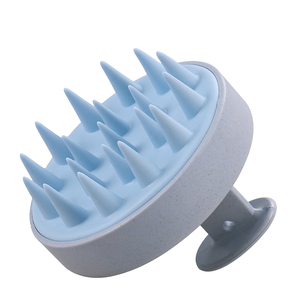 Brosse à cheveux en paille de blé personnalisée avec logo, brosse de massage du cuir chevelu en silicone souple pour le soin des cheveux, vente en gros - Product Image 6