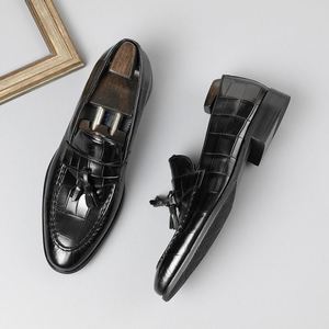 Nueva Tendencia, Estilo Elegante, Zapatos de Vestir Británicos Auténticos de Cuero Genuino para Hombre, Negros, Sin Cordones, Transpirables, Antideslizantes y Ligeros - Product Image 3