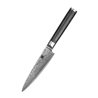 Couteau de cuisine utilitaire personnalisé en acier Damas, 5 pouces, en acier à haute teneur en carbone, avec manche écologique pour la cuisson