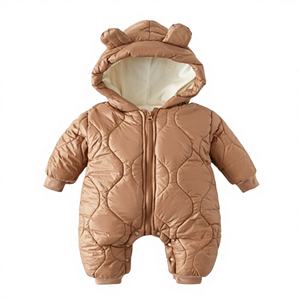 Mono de invierno unisex para bebé, de nailon acolchado, grueso, con capucha, diseño de dibujos animados, cálido, para gatear - Product Image 1