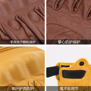 Gants en cuir Retro Off-road Windproof Motorcycle Racing Gloves Outdoor Bike Riding Warm Gloves - Product Image 6