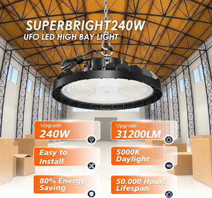 Lampes LED Highbay rondes suspendues UFO, 150W 100W commutables, IP65 ETL, éclairage pour atelier, entrepôt, garage, magasin - Product Image 2