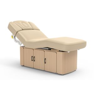 Salon de beauté électrique moderne de luxe placage de chêne blanc Esthéticienne Spa Table faciale Mobilier de salon de beauté Traitement de lit de <span class=keywords><strong>massage</strong></span> - Product Image 3