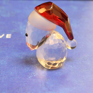 Adorno de Cristal de Santa Claus, Mini Decoración Navideña Redonda de Cristal, Base de Cristal Blanco con Color - Product Image 1