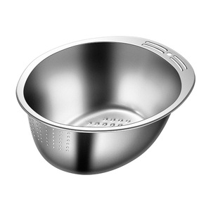 AkL 304 Stainless Steel Rice Washing Sieve Thickened Polished Surface Easy To Clean Kitchen Drain <b>Basket</b> Vegetable Washing Basin - Product Image 3
