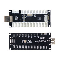 Kit de bricolage pour contrôleur de jeu à deux joueurs SJ@JX, encodeur USB, carte de code, contrôleur de jeu sans délai, 20 boutons, câble, 2 câbles de joystick