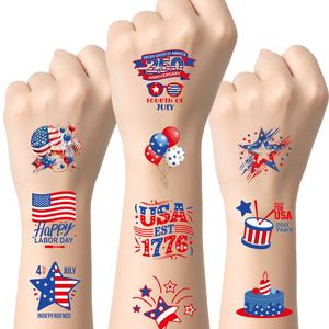 Holiday Independence Day Face Stickers DIY Waterproof Temporary Tattoo Decor - Product Image 1