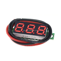 Meteran Tegangan DC Digital Ultra-kecil 0.28 Inci, Layar Digital, Dapat Disesuaikan, Dua Kabel, DC2.5-30V, Proteksi Koneksi Terbalik