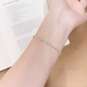 <span class=keywords><strong>Bracelet</strong></span> tennis en diamant de laboratoire, <span class=keywords><strong>or</strong></span> jaune 18 carats, pavé de diamants étincelants pour femme, éclat doux et scintillant, bijou raffiné, cadeau - Product Image 5