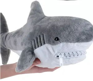 2024 Inter Educational Plush Shark Bag With Zipper Stuffed Little Dolphin /Turtle / Octopus/Crab/ Turtle Toy