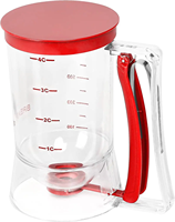 Séparateur de pâte Cupcakes Distributeur de pâte à biscuits séparateur de pâte Séparateur de crème Tasse Mesure Outils de cuisson (Rouge)