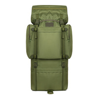 Sac à dos tactique de randonnée grande capacité 56-75L, fermeture éclair, en tissu Oxford respirant et imperméable pour le trekking et les voyages en extérieur