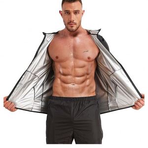Costume de sauna pour hommes perte de poids entraînement à capuche léger à manches longues veste de sueur gymnastique à domicile Fitness - Product Image 2